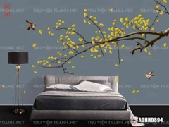 Tranh dán tường hoa đào trang trí phòng