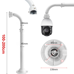 Tay treo camera dạng thẳng đứng, chữ L, chữ U, tay treo kiểu phổ thông cho các dòng camera PTZ Speed Dome