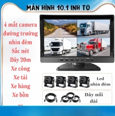Bộ 4 mắt camera hành trình dành cho xe con, xe dịch vụ thẩm mỹ màn hình cảm ứng 10.36 inch,  quan sát toàn cảnh 360