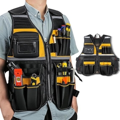Áo bảo hộ có nhiều ngăn đựng dụng cụ thiết bị, bộ đai đeo đựng dụng cụ tháo lắp nhanh