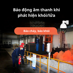 Camera báo cháy/báo khói, zoom quang 129x, tuần tra quay quét, ban đêm có màu, kết nối 4G/wifi/LAN