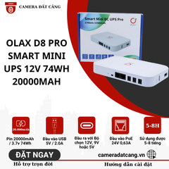 OLAX D8 pro Smart MIni UPS 12V 74WH 20000mah UPS di động cho bộ định tuyến wifi, camera, laptop...