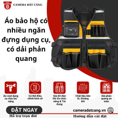 Áo bảo hộ có nhiều ngăn đựng dụng cụ thiết bị, bộ đai đeo đựng dụng cụ tháo lắp nhanh