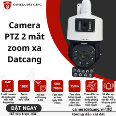 Camera PTZ zoom xa 2 mắt Datcang, kết nối wif/lan, dành cho ao hồ trang trại, nhà xưởng...dùng độc lập hoặc thêm vào đầu ghi