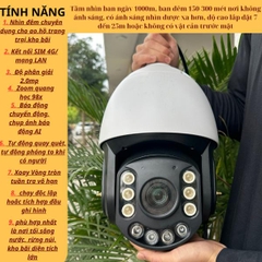 Camera chuyên đêm dành cho ao, trang trại, rừng núi, kho bãi, nơi không ánh sáng, tích hợp tự động quay quét, tự động phóng to khi có người, chụp ảnh báo động, tuần tra quay vô hạn, bản wifi không dây/có dây