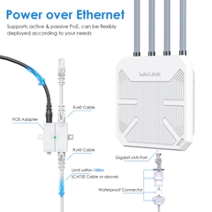 Bộ phát wifi 300-500m WAVLINK WiFi6 AX3000 AERIAL HD6 cao cấp băng tần kép, chống thấm nước IP67, tối đa 1Km