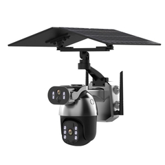Camera năng lượng mặt trời 2 mắt bản nâng cấp xoay được cả 2 mắt camera, đi kèm 2 tấm pin năng lượng, kết nối 4G, không cần đến điện và wifi, chống nước