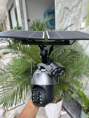 Camera năng lượng mặt trời 2 mắt bản nâng cấp xoay được cả 2 mắt camera, đi kèm 2 tấm pin năng lượng, kết nối 4G, không cần đến điện và wifi, chống nước