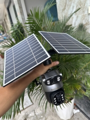 Camera năng lượng mặt trời 2 mắt bản nâng cấp xoay được cả 2 mắt camera, đi kèm 2 tấm pin năng lượng, kết nối 4G, không cần đến điện và wifi, chống nước