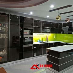 Tủ bếp Inox cánh kính