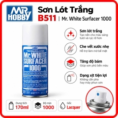 Sơn lót Mr Hobby B511 Mr White Surfacer 1000 - Gốc Lacquer Nhật Bản
