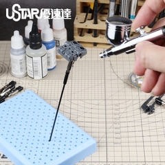 Bộ 6 cây kẹp cá sấu kim loại và đế cắm dành cho sơn mô hình UA-90151 Ustar 6972851080132