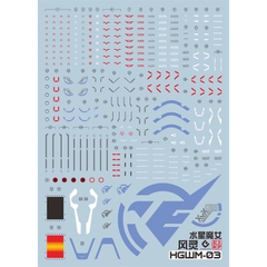Decal Huỳnh Quang Nước Sticker HG 1/144 Mercury's Witch Aerial