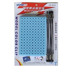 Bộ 6 cây kẹp cá sấu kim loại và đế cắm dành cho sơn mô hình UA-90151 Ustar 6972851080132