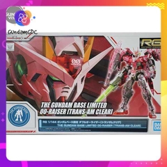 Mô Hình Lắp Ráp RG The Gundam Base Limited 00-Raiser [Trans-Am Clear] Bandai