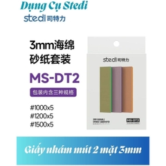X- Giấy nhám mút 2 mặt 2mm 3mm #1000–1200-1500-2500 15 miếng/hộp Stedi MS-AT2 MS-DT2