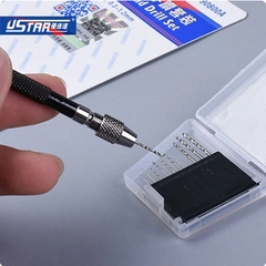 Máy khoan cầm tay mini kèm bộ mũi khoan UA-90800, UA-91300A, UA-91302, dao UA-91900, M.G-80340