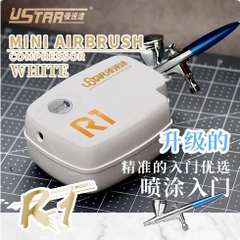 Máy phun sơn nén khí Ustar R1, R201 có 3 loại tốc độ với súng phun đầu 0,3mm Airbrush cho mô hình