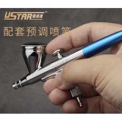 Máy phun sơn nén khí Ustar R1, R201 có 3 loại tốc độ với súng phun đầu 0,3mm Airbrush cho mô hình