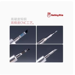 Dao đa năng Hobby Mio thép Vonfram với nhiều kích thước đầu khác nhau (1 bộ 5 lưỡi) dành cho mô hình