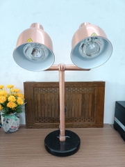 Đèn hâm nóng thức ăn 2 bóng đồng, đế tròn đen 121869