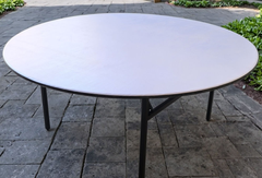 Bàn tròn tiệc 1m8 cao cấp Plywood phủ PVC chân sắt gấp gọn