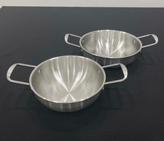 Chảo inox 2 quai đáy bầu HXG28