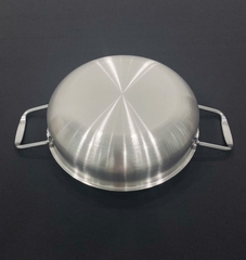 Chảo inox 2 quai đáy bầu HXG28