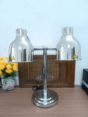 Đèn hâm nóng thức ăn 2 bóng inox, đế tròn inox 121169S