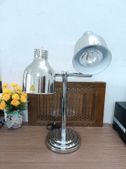 Đèn hâm nóng thức ăn 2 bóng inox, đế tròn inox 121169S