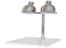 Đèn hâm nóng thức ăn 2 bóng inox, đế đá CN trắng 121167T