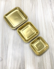 Dĩa vuông vàng sâu lòng nhỏ inox 304 ZFX118G