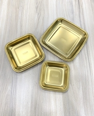 Dĩa vuông vàng sâu lòng trung inox 304 ZFX140G