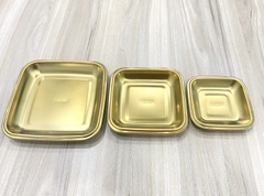 Dĩa vuông vàng sâu lòng trung inox 304 ZFX140G