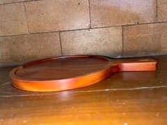 Khay Gỗ Tròn Pizza Viền Cao Tay Cầm 32cm