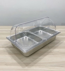 Khay buffet 2 ngăn nắp PC KNB-2-100 (2 khay 1/2x100)