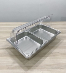 Khay buffet 2 ngăn nắp PC KNB-2-100 (2 khay 1/2x100)