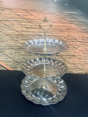 Khay trang trí bánh 3 tầng - trắng