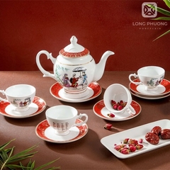 Bộ ấm chén long phương ( quan họ) Long phương