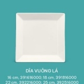 Dĩa vuông lá 25 cm Minh Long - MISC-ASSORTMENT LYS