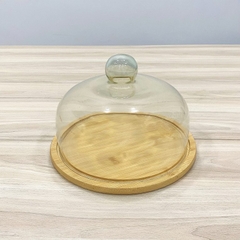 Nắp chụp thủy tinh + đế gỗ ERS26