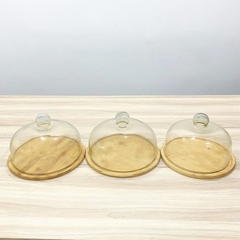 Nắp chụp thủy tinh + đế gỗ ERS26