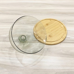 Nắp chụp thủy tinh + đế gỗ ERS26