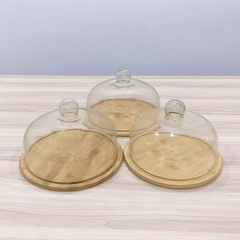 Nắp chụp thủy tinh + đế gỗ ERS28