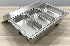 Nồi hâm buffet 3 ngăn nắp inox YD-7055-3