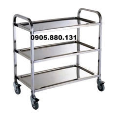 Xe đẩy inox 3 tầng trung X1002