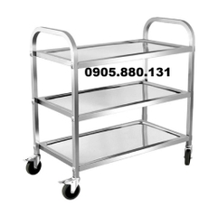 Xe đẩy inox 3 tầng trung X1002
