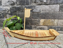 thuyền gỗ 1 cột sushi sashimi 65cm TG1C65
