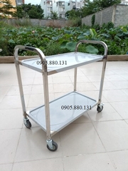 Xe đẩy inox 2 tầng lớn S1001