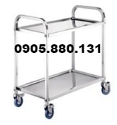 Xe đẩy inox 2 tầng trung S1002
